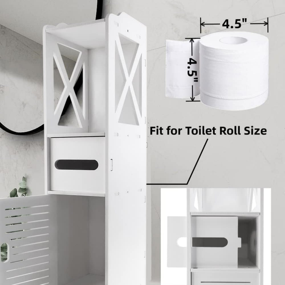 Waterproof Bathroom Cabinet - Compact Freestanding Storage 80x18x20cm