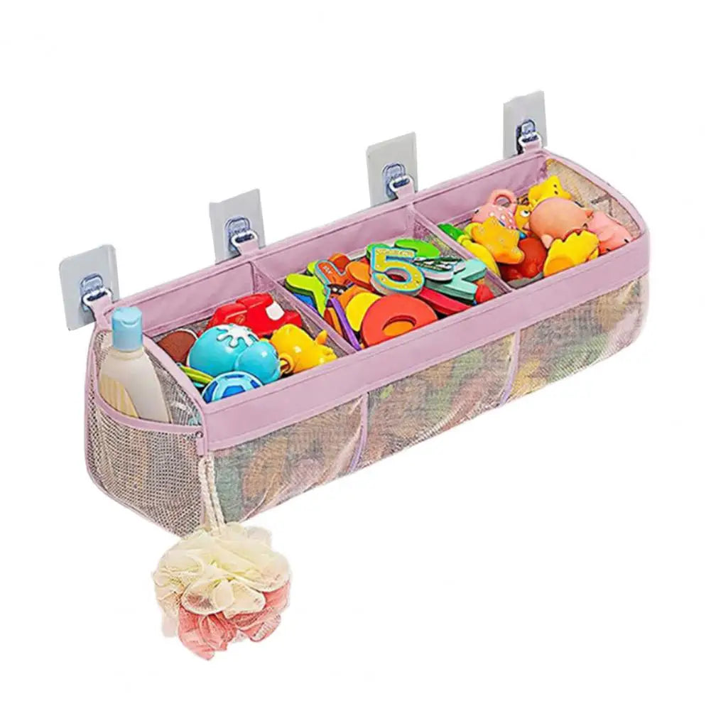 Bath Toy Organizer 3 Compartment Wall Mounted Storage Bag
