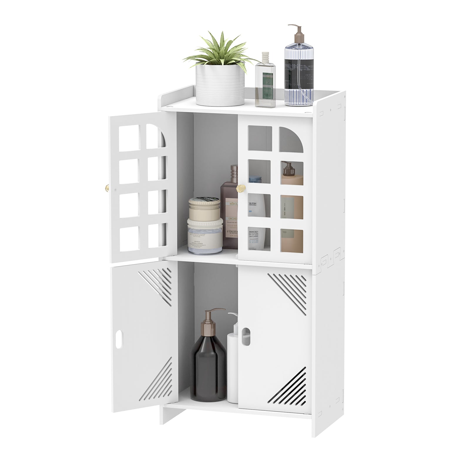 Waterproof 3-Tier Bathroom Storage Cabinet with Door