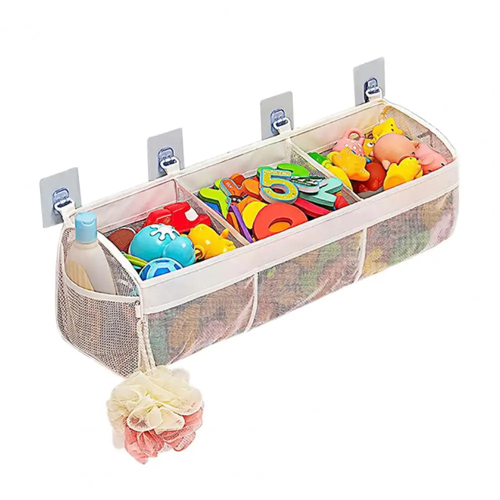 Bath Toy Organizer 3 Compartment Wall Mounted Storage Bag