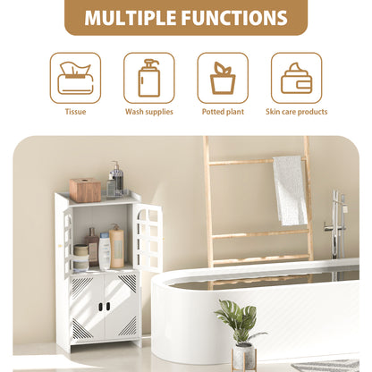 Waterproof 3-Tier Bathroom Storage Cabinet with Door