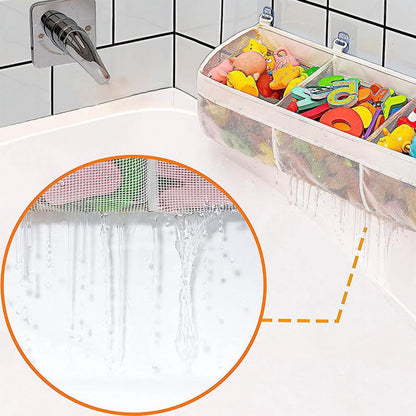 Bath Toy Organizer 3 Compartment Wall Mounted Storage Bag