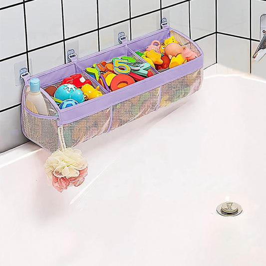 Bath Toy Organizer 3 Compartment Wall Mounted Storage Bag