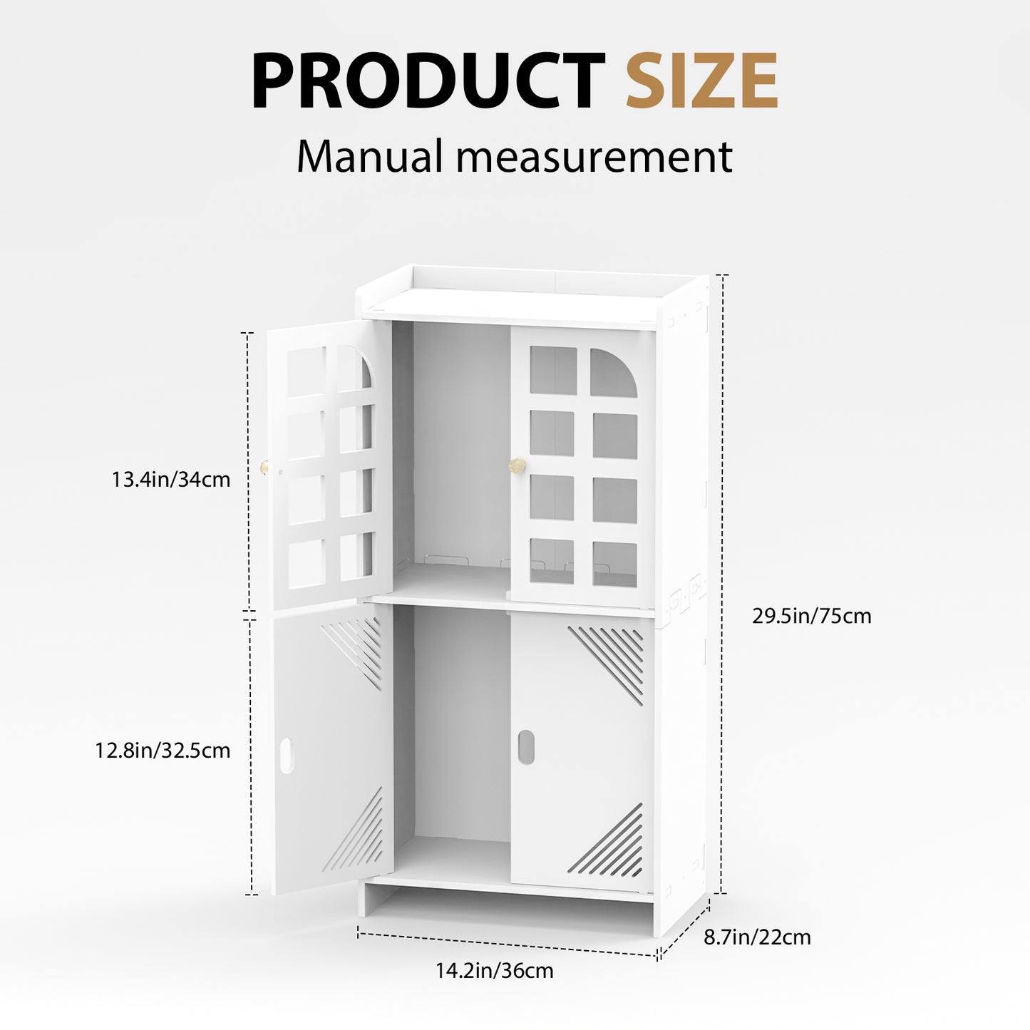 Waterproof 3-Tier Bathroom Storage Cabinet with Door