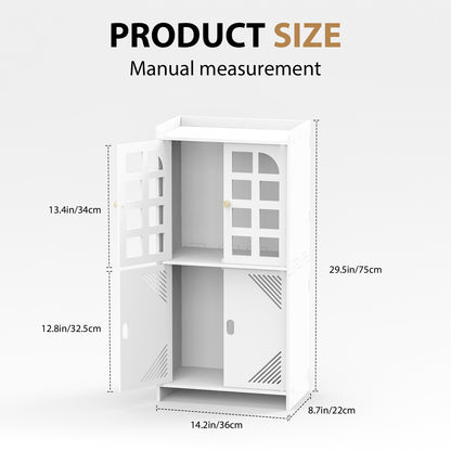 Waterproof 3-Tier Bathroom Storage Cabinet with Door