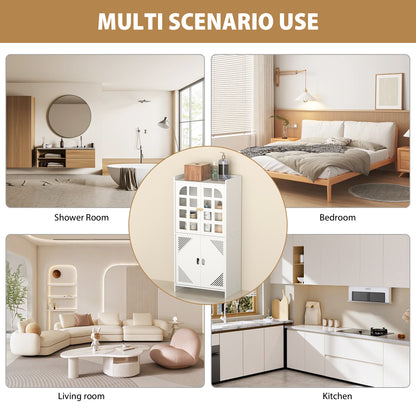 Waterproof 3-Tier Bathroom Storage Cabinet with Door