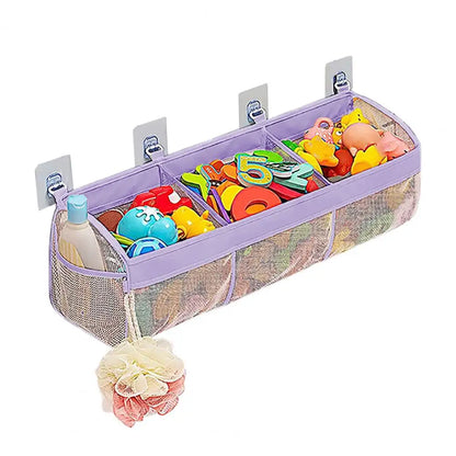 Bath Toy Organizer 3 Compartment Wall Mounted Storage Bag